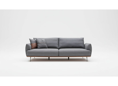 Szara Sofa Tapicerowana Nowoczesna Trzyosobowa Sofa Tekstylna do Salonu Luksusowa Nowość