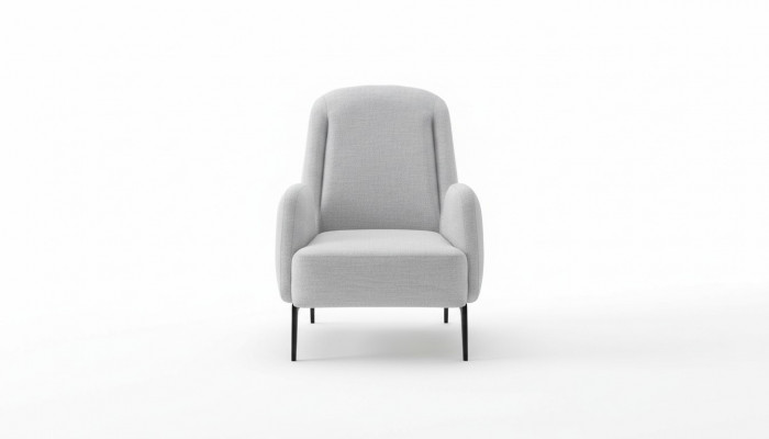 Designerski Szary Fotel Luksusowy 1 miejsce siedzące PolsterFotel Włókienniczy PolsterFotel