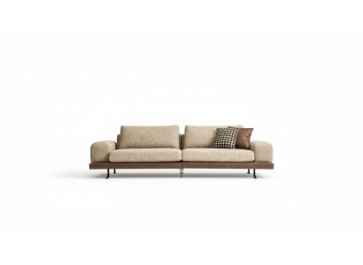 Sofa Beżowa Luksusowa Trzyosobowa Sofa do Salonu w Nowoczesnym Stylu Meble tapicerowane