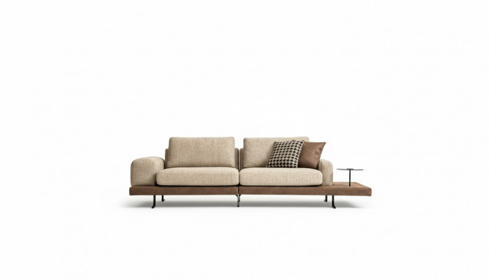 Czteroosobowy schowek w salonie tapicerowana sofa Włókienniczy kanapa w nowoczesnym stylu