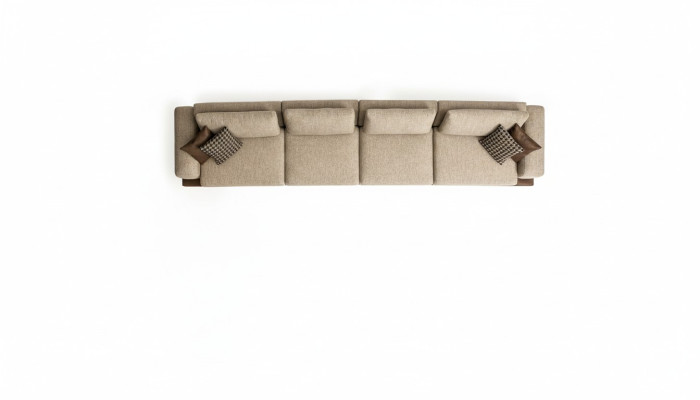 Duża beżowa sofa Meble tapicerowane sześciomiejscowy designerski komplet wypoczynkowy Włókienniczy