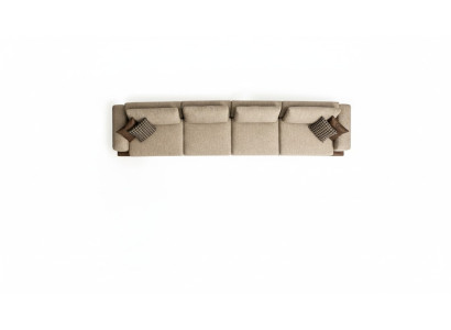 Duża beżowa sofa Meble tapicerowane sześciomiejscowy designerski komplet wypoczynkowy Włókienniczy