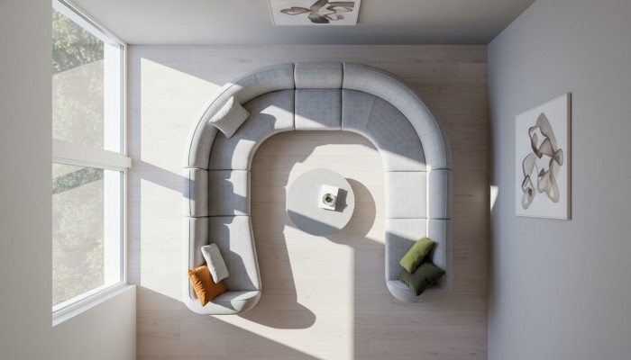 Żywy krajobraz Siedzisko Krajobraz Narożnikowa kanapa Sofa Beżowa Nowoczesne Meble Couch