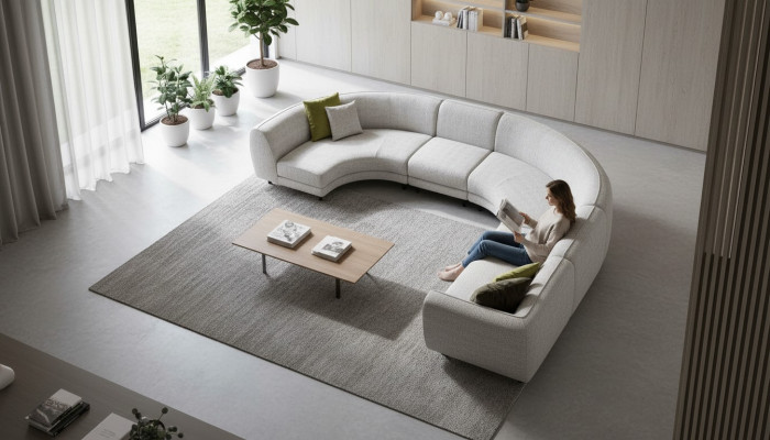 Półokrągły kształt U Sofa Narożnikowa kanapa Żywy krajobraz Meble designerskie narożniki