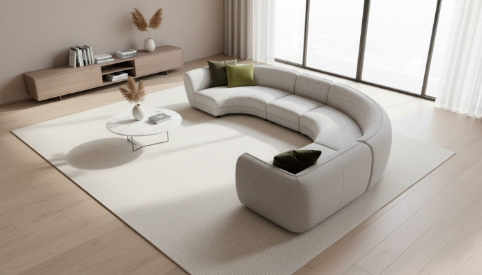 Półokrągły kształt U Sofa Narożnikowa kanapa Żywy krajobraz Meble designerskie narożniki