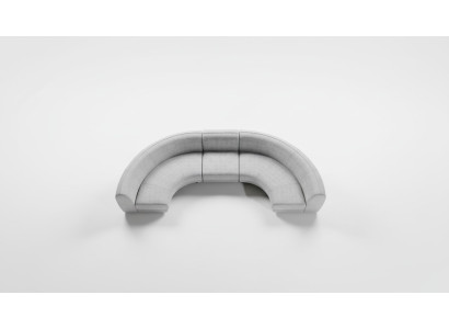 Półokrągły Narożnik Szary Zestaw Włókienniczy Sofy Kształt U Couch Modern New