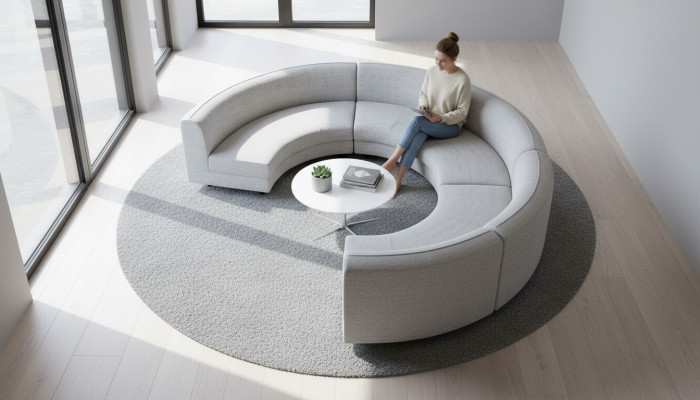 Sofa Okrągły Kształt U Luksusowy Design Sofa do Salonu Relaks Ustawić