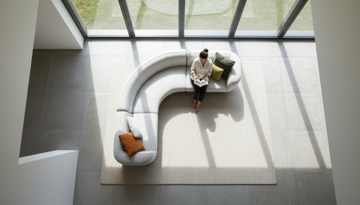 Sofa tekstylna Nowoczesna kanapa w kształcie litery L. Designerskie sofy do salonu