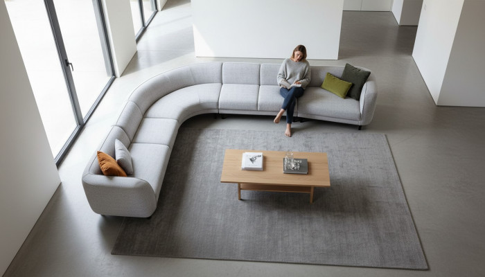 Podkładka Meble Włókienniczy Sofa w kształcie litery L Narożnik do salonu Relaks Seat Group Couch