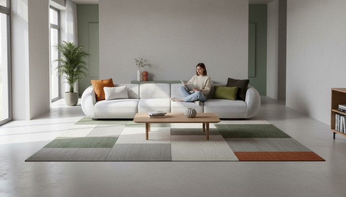 Szary Żywy krajobraz Sześcioosobowa Podkładka tekstylna sofa narożna Modern