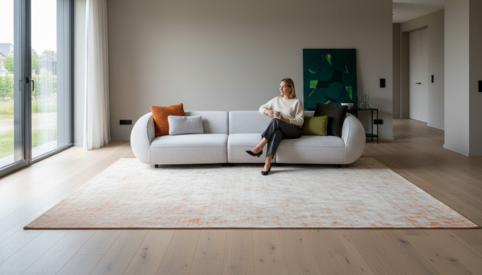 Szara sofa luksusowa pięcioosobowa kanapa do salonu designerskie meble tapicerowane