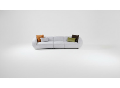 Szara sofa luksusowa pięcioosobowa kanapa do salonu designerskie meble tapicerowane