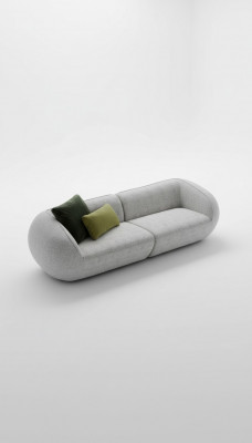 Szary Zestaw sofowy trzyosobowy Fotel Ustaw Meble tapicerowane luksusowy design