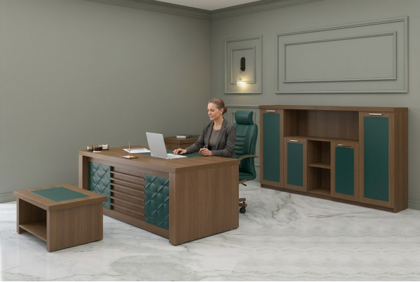 Brown Office Ustawić luksusowe meble biurowe Biurko Designerskie meble 4 sztuki