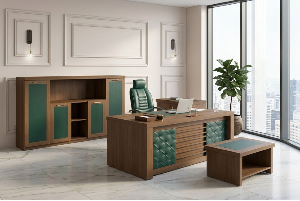 Brown Office Ustawić luksusowe meble biurowe Biurko Designerskie meble 4 sztuki