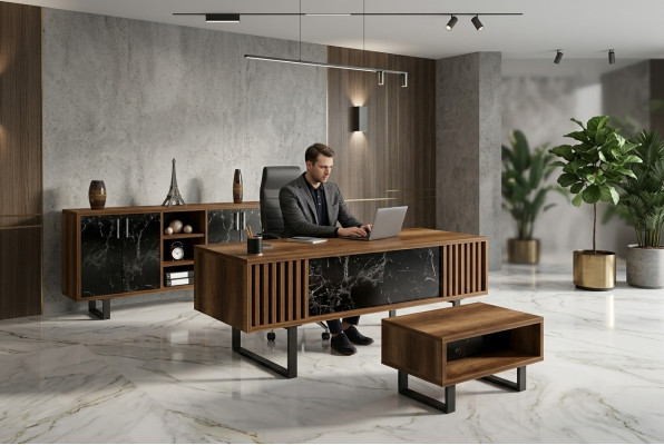 Biurko zestaw mebli biurowych dla Marmur Tabela Office Szafa 4 sztuki.