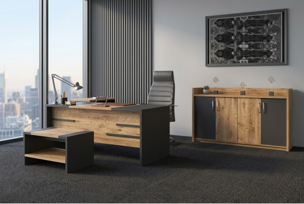 Zestaw mebli biurowych Office Ustawić Biurko Szafa Styl Modern New 4-częściowy.