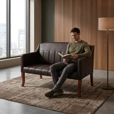 Sofa gabinetowa dwuosobowa Włókienniczy Office Nowoczesne wnętrze biurowe