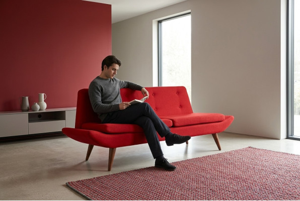 Czerwona dwumiejscowa designerska luksusowa sofa tapicerowana Meble