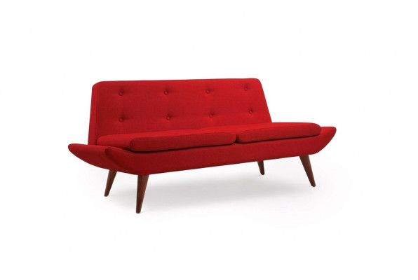 Czerwona dwumiejscowa designerska luksusowa sofa tapicerowana Meble