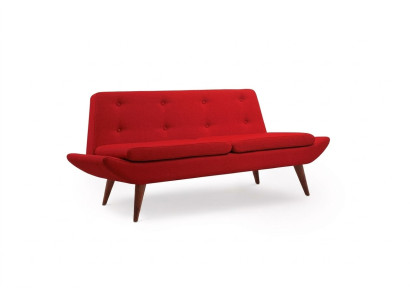 Czerwona dwumiejscowa designerska luksusowa sofa tapicerowana Meble