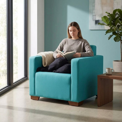 Fotel Study Blue Siedziba Meble Biurowe TapicerowaneFotel Nowy Włókienniczy