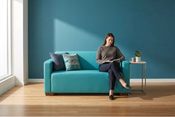 Turkusowe Meble Dwuosobowe Tapicerowane Studium Nowoczesna Sofa Luksusowa Kanapa