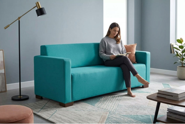 Turkusowa trzyosobowa nowoczesna luksusowa sofa meble do gabinetu Meble biurowe