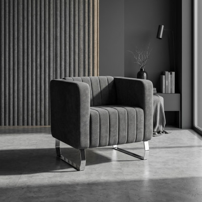 Szary Fotel Nowoczesny Design Meble Gabinet Nowe Biuro Włókiennicze