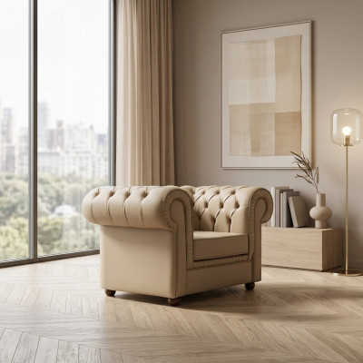 Chesterfield Fotel luksusowe meble biurowe jednomiejscowe tapicerowane Fotel Modern