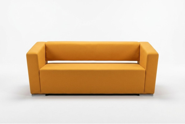Pomarańczowa, trzyosobowa kanapa do nauki, luksusowa sofa tekstylna