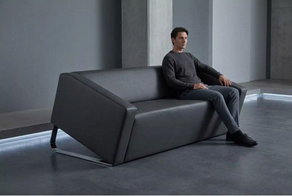 Stylowa sofa biurowa trzyosobowa kanapa tekstylna meble do salonu