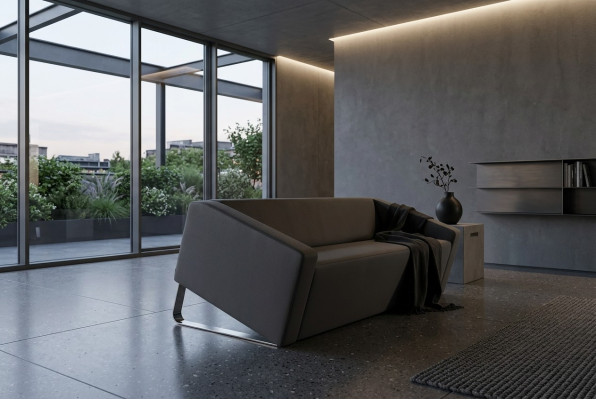 Stylowa sofa biurowa trzyosobowa kanapa tekstylna meble do salonu