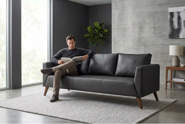 Designerska sofa Czarna kanapa Meble biurowe Luksusowe meble do nauki