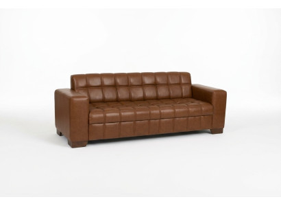 Brązowa, trzyosobowa, luksusowa sofa, meble biurowe, aranżacja biura, projekt biura