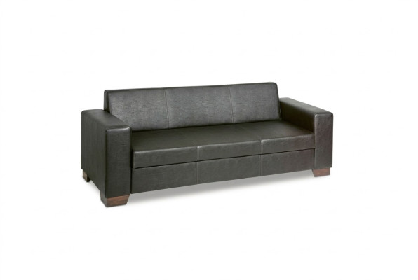 Czarna trzyosobowa sofa biurowa luksusowa kanapa meble tapicerowane