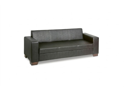 Czarna trzyosobowa sofa biurowa luksusowa kanapa meble tapicerowane