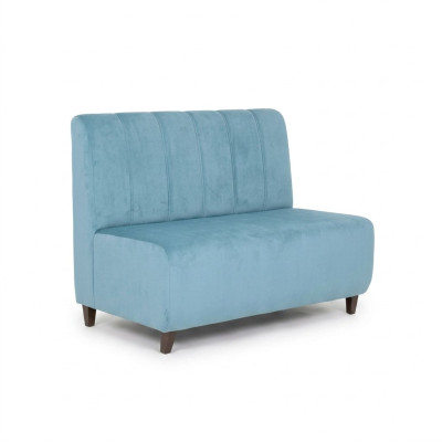 Niebieska dwumiejscowa sofa do nauki, tekstylna kanapa, nowoczesne meble do siedzenia