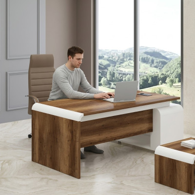 Biurka narożne do gabinetu Brown Office Biurko