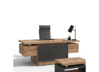 Drewniane biurko designerskie meble biurowe nowoczesny design drewniane stoły