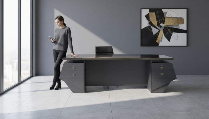 Luksusowe biurko gabinetowe Tabela xxl 260x100 Designerskie meble Nowoczesne stoły