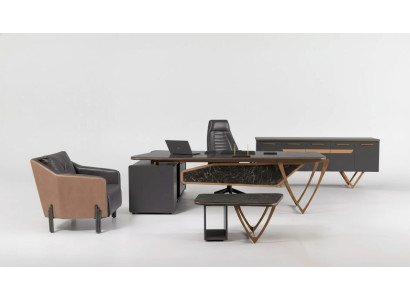Designerskie meble biurowe Biurko klasy luksusowej Biurko narożne 3-częściowe
