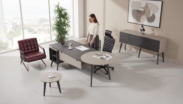 Nowoczesny zestaw biurowy Gabinet Kompletne designerskie meble Biurko