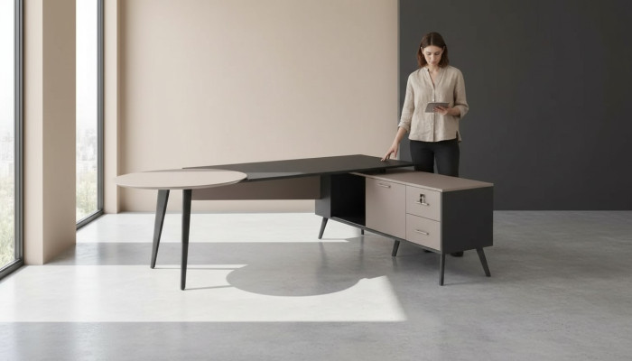 Meble biurowe Biurko narożne Modern Luxury Tabela Designer Study stoły