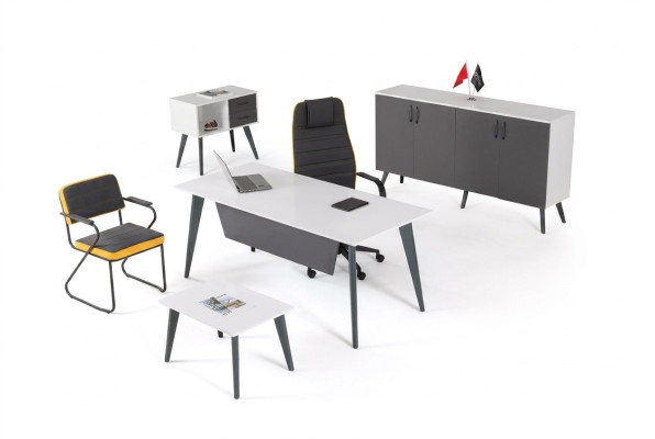 Zestaw do gabinetu 4 sztuki Biuro Biuro Biurko Designer Meble Nowe