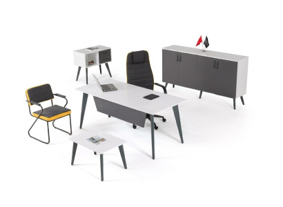 Zestaw do gabinetu 4 sztuki Biuro Biuro Biurko Designer Meble Nowe