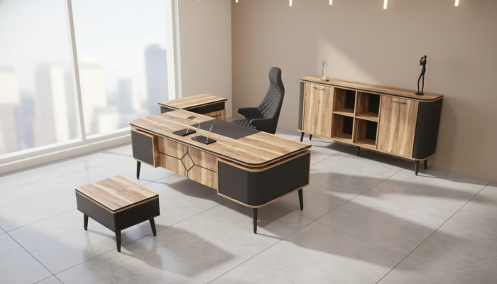 Drewno Biurko Gabinet Meble Designerskie Meble 220x90 Tabela