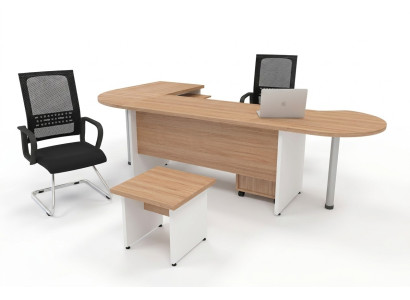 Designerski zestaw 2 szt. Nowoczesny gabinet Kompletny Biurko narożne