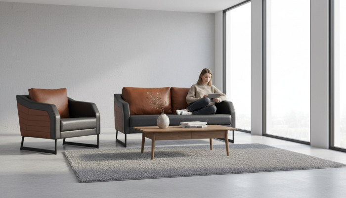 Zestaw biurowy sofowy dwumiejscowy Fotel luksusowy komplet wypoczynkowy designerski komplet wypoczynkowy