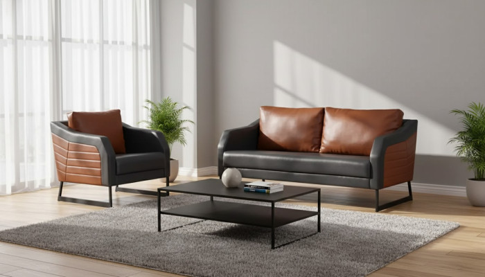 Zestaw biurowy sofowy dwumiejscowy Fotel luksusowy komplet wypoczynkowy designerski komplet wypoczynkowy